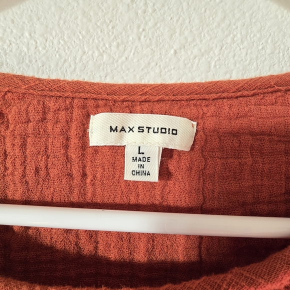 Max Studio Brown Long Sleeve Blouse - Picture 3 of 9